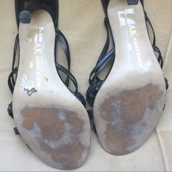 AK Anne Klein black sandal heels 8.5M - Picture 2 of 3
